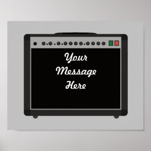 Custom Guitar Amplifier Rock en Roll Thmed Poster