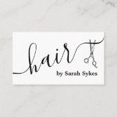 Custom Hair Stylist Schaar Script Barber Wit Visitekaartje (Voorkant)