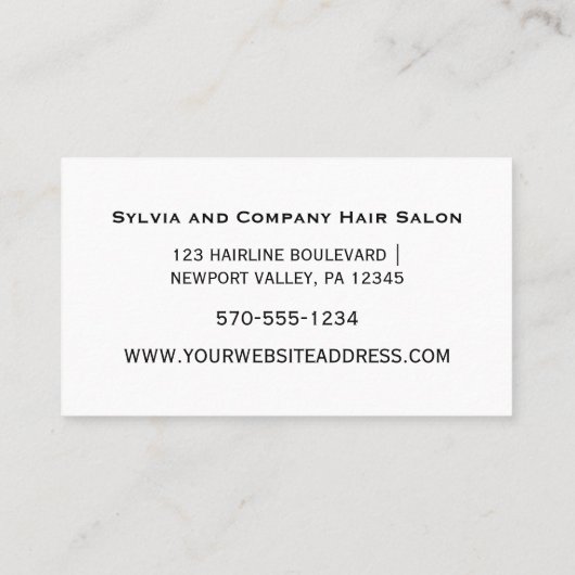 Custom Hair Stylist Visitekaartje (Achterkant)
