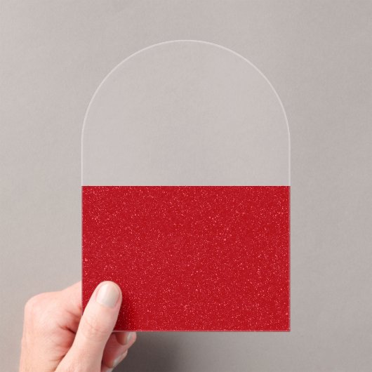 Custom Half Tomato Red Noise Acrylic Invitation (In situ (ordinateur de poche))