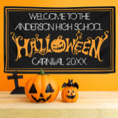 Custom Halloween Haunted House Carnaval Zwart Spandoek