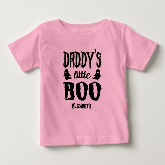 Custom Halloween Papa's Little Boo Black Pink (Voorkant)