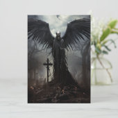 Custom Halloween Party Gotische Skelet Graveyard Kaart (Staand voorkant)