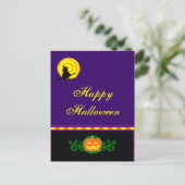 Custom Halloween pompoen heks Briefkaart (Staand voorkant)