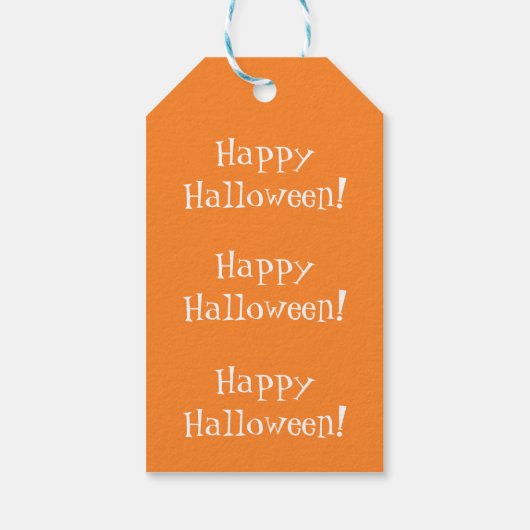 Custom Halloween Pumpkin Paars Sinaasappel White Cadeaulabel (Achterkant)