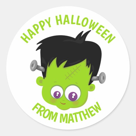 Custom Halloween Sticker - Frankenstein (Voorkant)