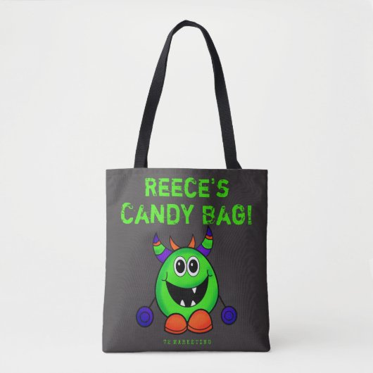 Custom Halloween Trick or treat Bag monster tas (Voorkant)