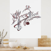 custom hand-drawn calligraphy art poster (Keuken)