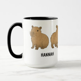 Custom Hand Drawn Cute Capybara Coffee Mok