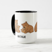 Custom Hand Drawn Cute Mama Bear Best Mom Ever  Mok (Voorkant links)