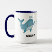 Custom Hand Drawn Cute Whale Coffee Mug (Gauche)
