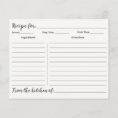 Custom Hand Drawn Kitchen Utensils Recipe Card (Voorkant)