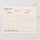 Custom Hand Drawn Kitchen Utensils Recipe Card (Voorkant)