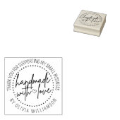 Custom handgemaakt met liefde dank u kleine bedrij 	rubberstempel (Gestempeld)