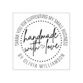 Custom handgemaakt met liefde dank u kleine bedrij 	rubberstempel (Afrduk)