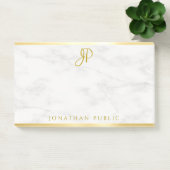 Custom Handgeschreven Monogram Wit Marmer Goud Post-it® Notes (Kantoor)