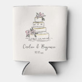 Custom Handwritten Blush Cream Doodle Wedding Cake Blikjeskoeler (Voorkant)