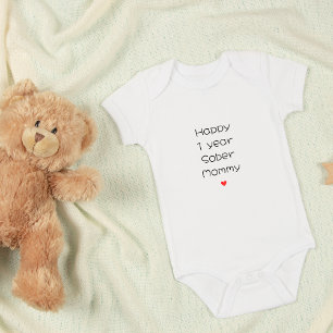 Custom Happy 1 jaar nuchtere moeder viering Romper