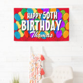 Custom Happy 50th Birthday ballons bannière de fêt (En situation)