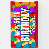 Custom Happy 50th Birthday ballons bannière de fêt (Vertical)