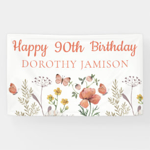 Custom Happy 90th Birthday Wildflowers Spandoek