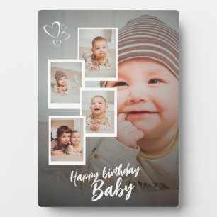 Custom Happy Birthday Baby Fotocollage Plaque Fotoplaat