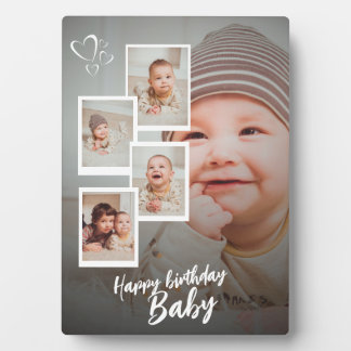Custom Happy Birthday Baby Fotocollage Plaque Fotoplaat