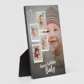 Custom Happy Birthday Baby Fotocollage Plaque Fotoplaat (Zijkant)