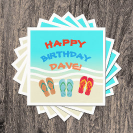 Custom Happy Birthday Beach Party Servet