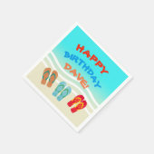 Custom Happy Birthday Beach Party Servet (Hoek)