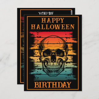 CUSTOM HAPPY BIRTHDAY HALLOWEEN FEESTVIERING BRIEFKAART