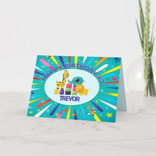 Custom Happy Birthday kind wenskaart Bedankkaart (Voorkant)