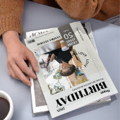 Custom Happy Birthday Photo Magazine Cover Card