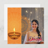 Custom Happy Diwali Festival de Carte photo léger (Devant / Derrière)