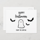 Custom Happy Halloween Friendly Ghost Briefkaart (Voorkant / Achterkant)