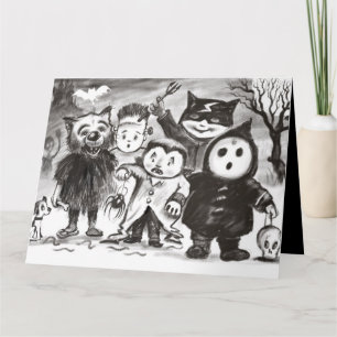 Custom Happy Halloween Party kaart Kleine monsters