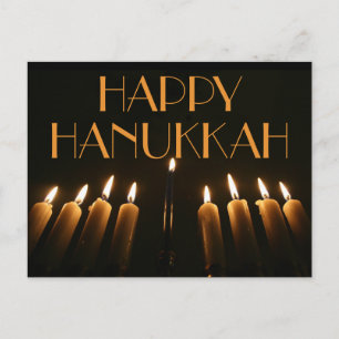 Custom Happy Hanukkah Menorah Candle Uitnodiging Briefkaart