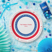 Custom Happy Independence Day Rood Wit Blauw Papieren Bordje (Feest)
