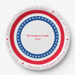 Custom Happy Independence Day Rood Wit Blauw Papieren Bordje