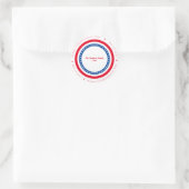Custom Happy Independence Day Rood Wit Blauw Ronde Sticker (Tas)