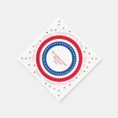 Custom Happy Independence Day Rood Wit Blauw Sterr Servet (Hoek)