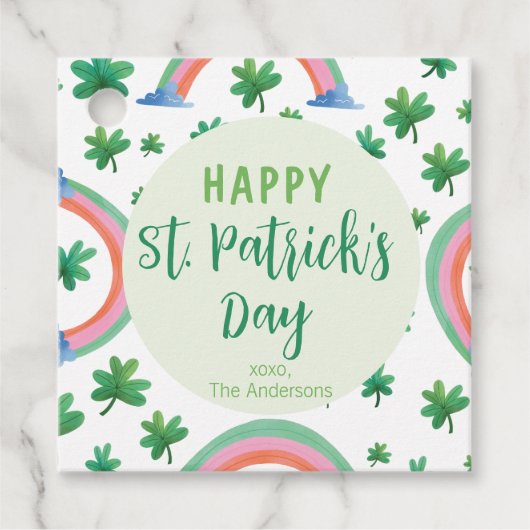 CUSTOM Happy St Patrick's Day Bedankjes Labels (Voorkant)