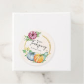 Custom Happy Thanksgiving pompoen bloem Lijst Bedankjes Labels (In situ)