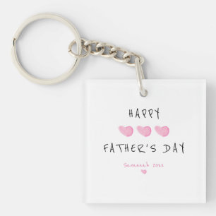 Custom Happy Vaderdag Cute Girl Sleutelhanger
