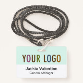 Custom Hard Plastic Naam Badge met Lanyard (Voorkant met draagriem)