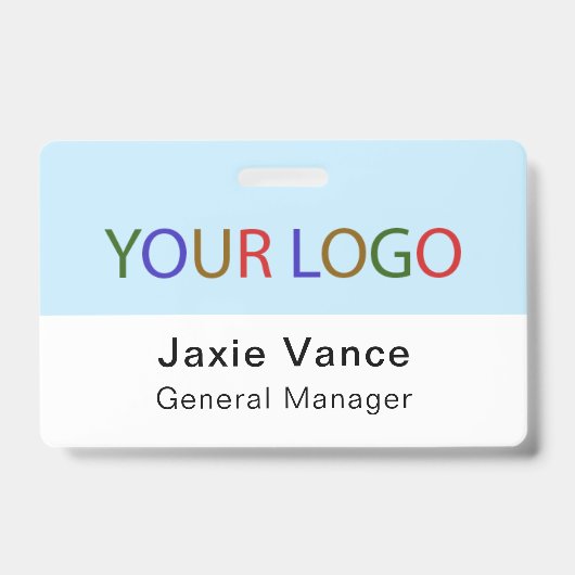Custom Hard Plastic Name Badge with Metal Clip (Front)