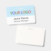 Custom Hard Plastic Name Badge with Metal Clip (Front & Back)