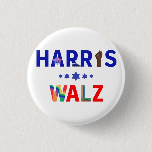 Custom Harris/Walz Campaign Button (Voorkant)