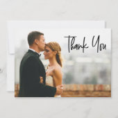 Custom Hartelijk bericht bruiloft foto Modern Bedankkaart (Voorkant)