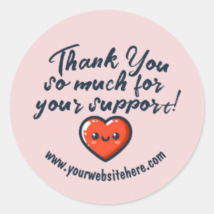 Custom Hartelijk dank voor uw support bedrijf Ronde Sticker